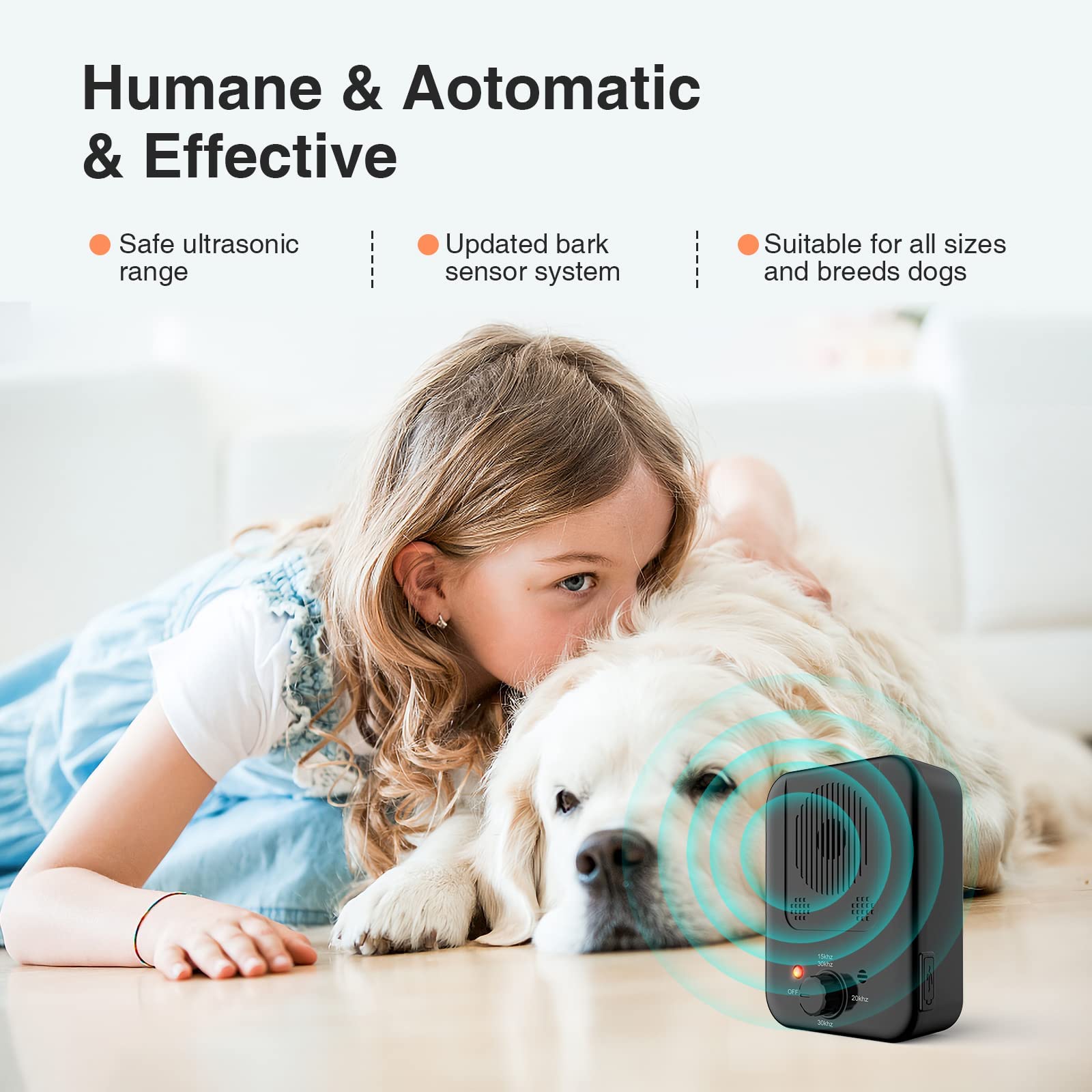 Anti Barking Device For Dogs Indoor,2024 New Dog Bark Deterrent Devices,2 In 1 Auto & Remote 600Ft Anti Bark Device Recording,Al